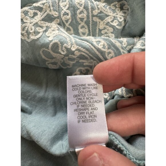 J. Jill Women Embroidered Popover Tunic Size XL 3/4 Sleeve V Neck Lightweight - Picture 9 of 11